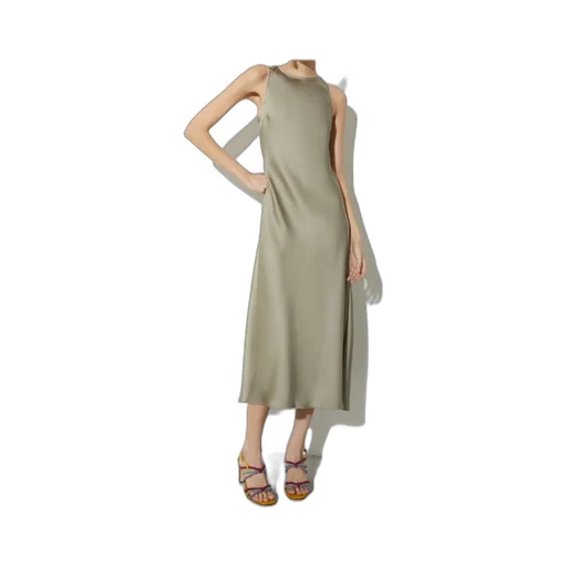 Satin Midi Shift Dress