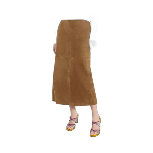 Suede Column Skirt
