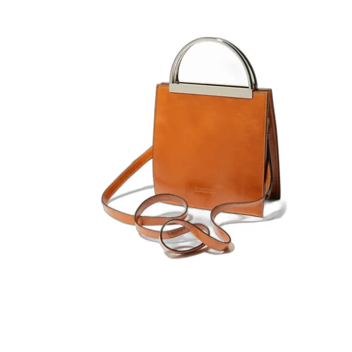 Leather Bag With Metal Handles