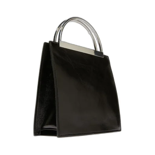 Leather Bag With Metal Handles