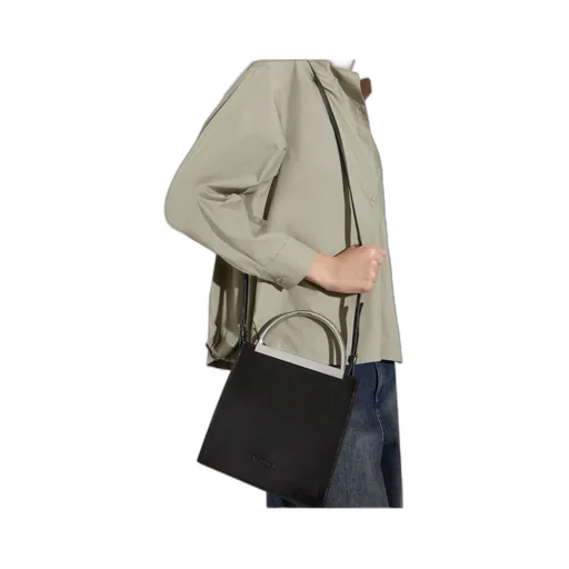 Leather Bag With Metal Handles