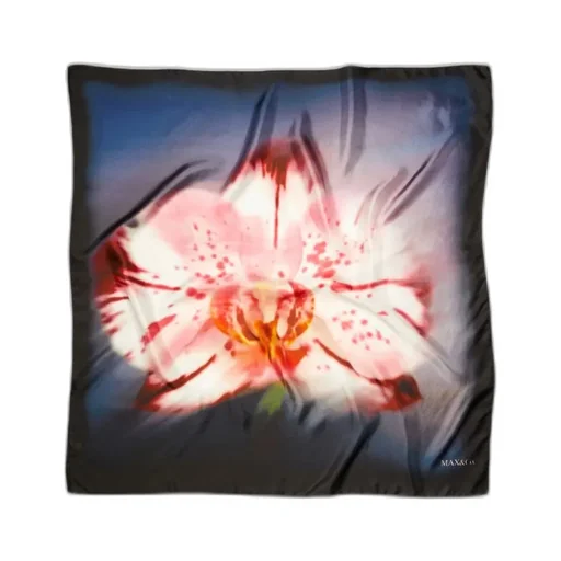 Floral Print Silk Twill Scarf