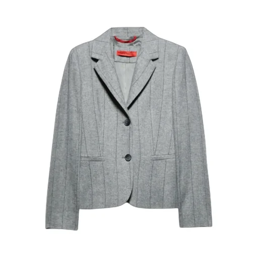 Long-Sleeved Flannel Suit Jacket