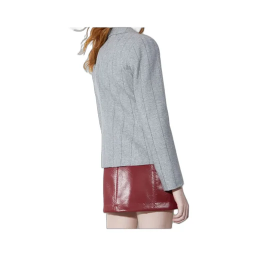 Long-Sleeved Flannel Suit Jacket
