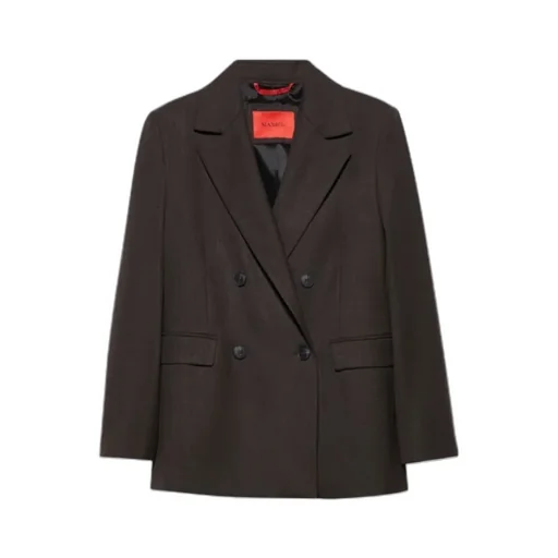 Double-Breasted Wool Blend Suit Jacket