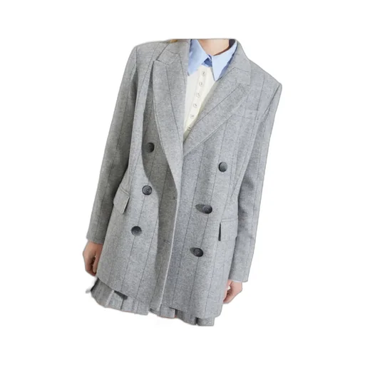 Double-Breasted Flannel Suit Jacket