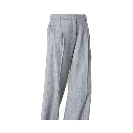 Wool Wide-Leg Casual Pants