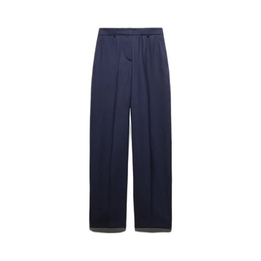 Wide-Leg Wool Twill Pants