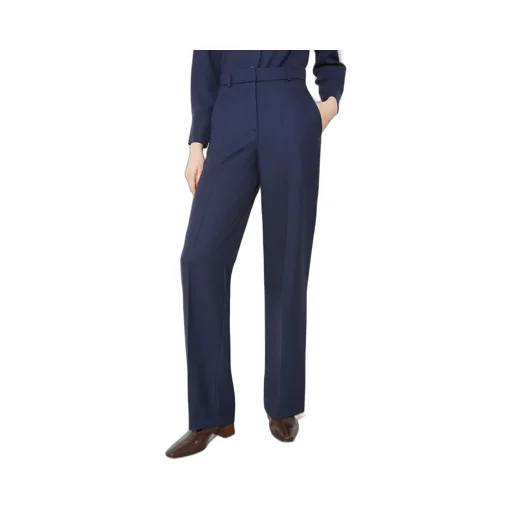 Wide-Leg Wool Twill Pants