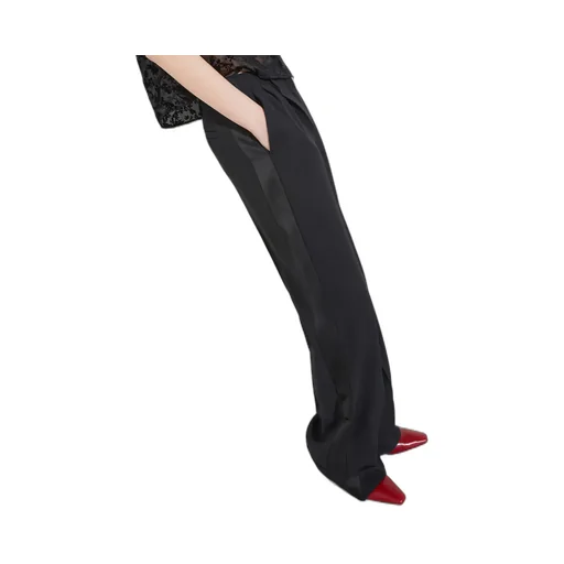 Wool Straight-Leg Swallowtail Trousers