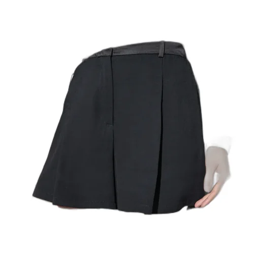 Wide-Leg Wool Shorts
