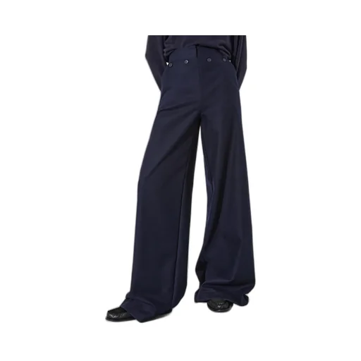 Wide-Leg Wool Casual Pants