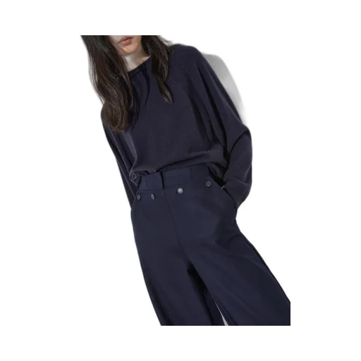 Wide-Leg Wool Casual Pants