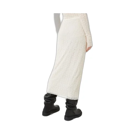 Lace Jersey Midi Skirt