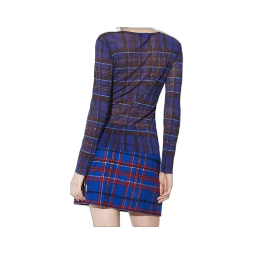 Tartan Tulle-Jersey T-Shirt