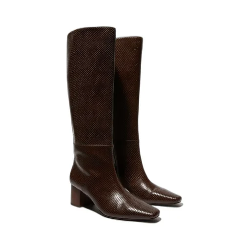 Chunky-Heeled Knee-High Boots