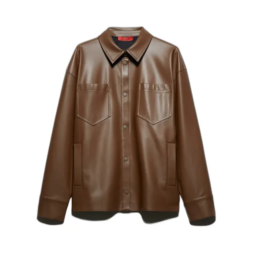 Coated-Jersey Shacket