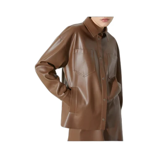 Coated-Jersey Shacket