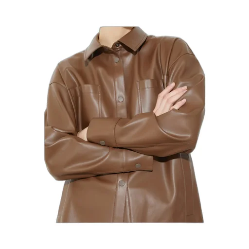 Coated-Jersey Shacket
