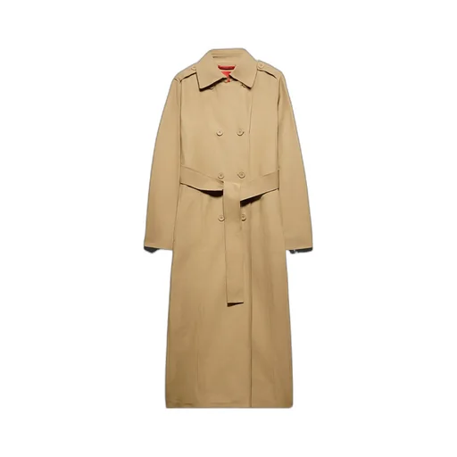 Long-Sleeved Mid-Length Trench Coat