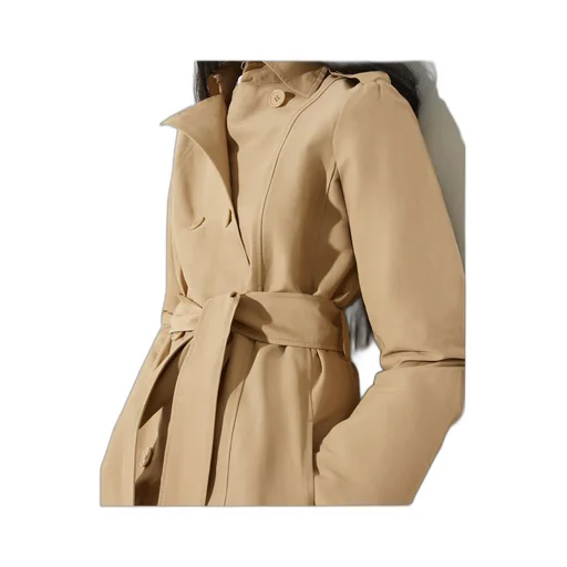 Long-Sleeved Mid-Length Trench Coat
