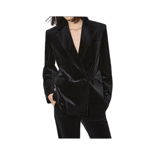 Double-Breasted Blazer In Velvet
