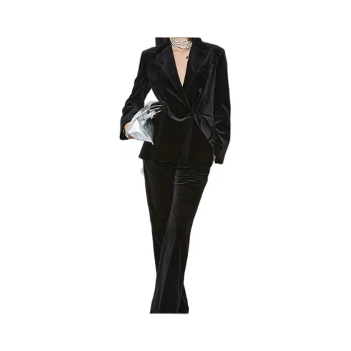 Double-Breasted Blazer In Velvet