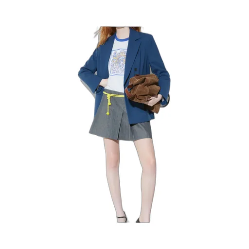 Double-Breasted Gabardine Blazer