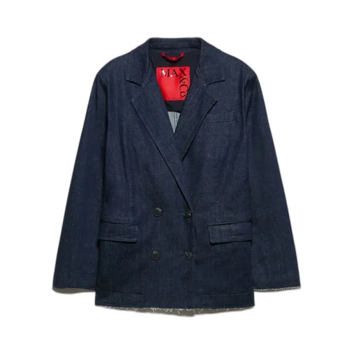 Double-Breasted Denim Blazer