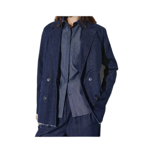Double-Breasted Denim Blazer