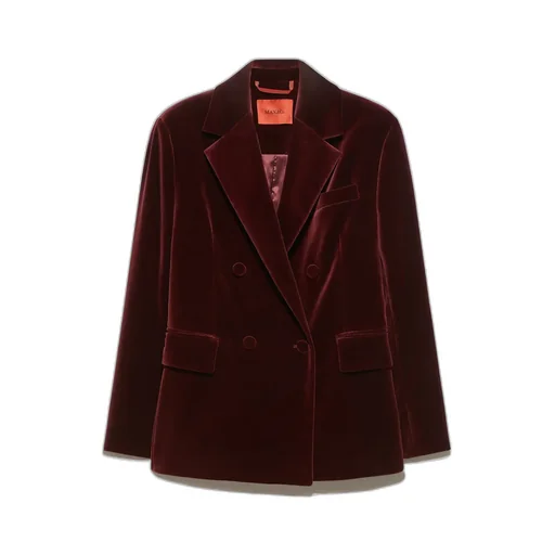 Double-Breasted Blazer In Velvet
