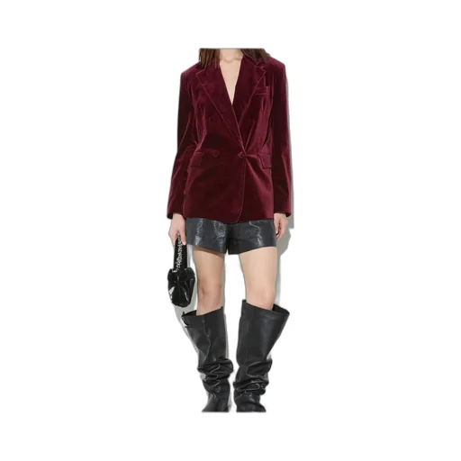 Double-Breasted Blazer In Velvet