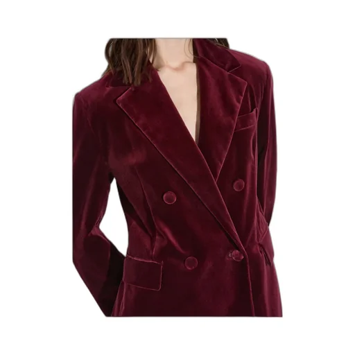 Double-Breasted Blazer In Velvet