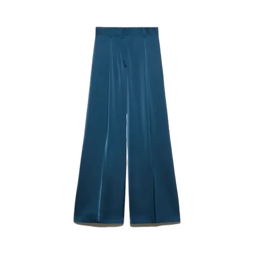 Flowing Satin Wide-Leg Trousers