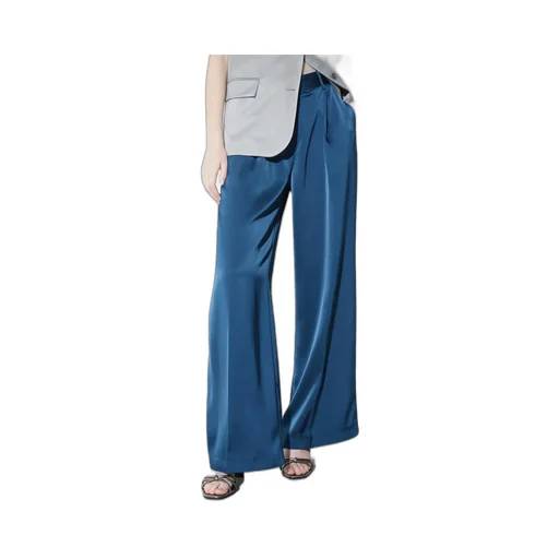 Flowing Satin Wide-Leg Trousers