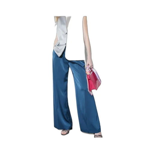 Flowing Satin Wide-Leg Trousers