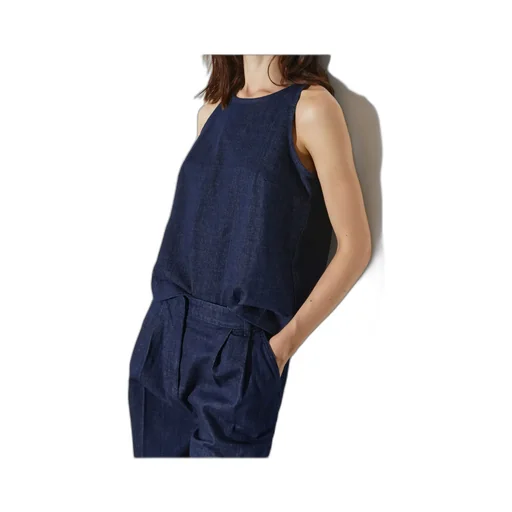 Slit Denim Top