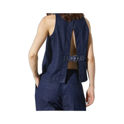Slit Denim Top