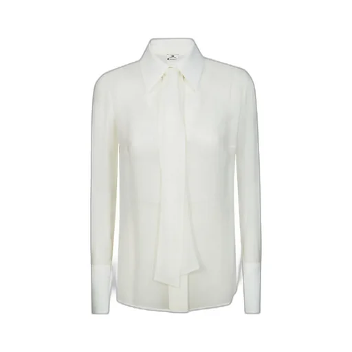 Elisabetta Franchi Sash Belt Georgette CrÊPe Fabric Blouse