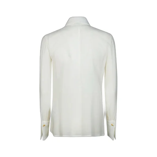 Elisabetta Franchi Sash Belt Georgette CrÊPe Fabric Blouse