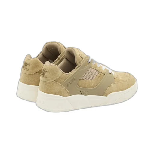 Celine Trainer Ct-09 Low Lace-Up Sneaker In Suede Calfskin And Mesh