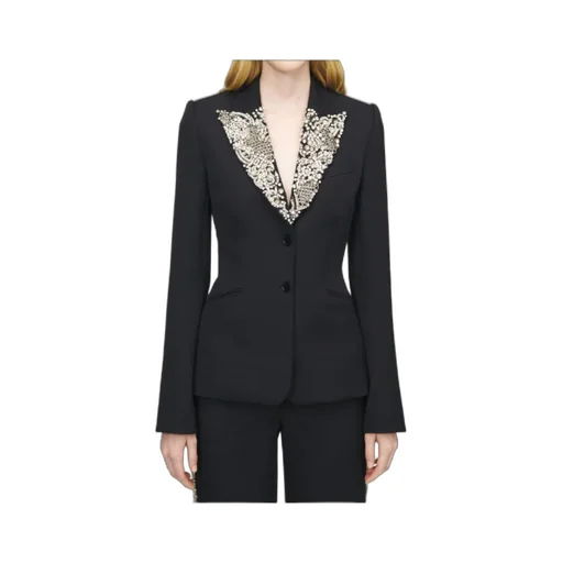 Alexander Mcqueen Chain Mail Embroidery Single-Breasted Jacket