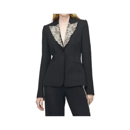 Alexander Mcqueen Chain Mail Embroidery Single-Breasted Jacket