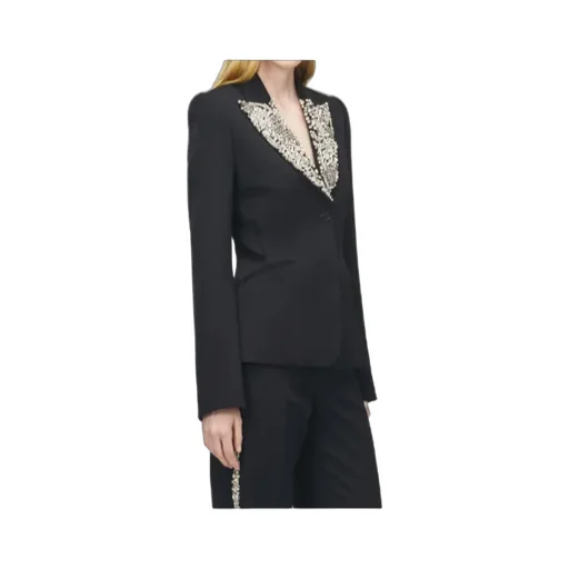 Alexander Mcqueen Chain Mail Embroidery Single-Breasted Jacket
