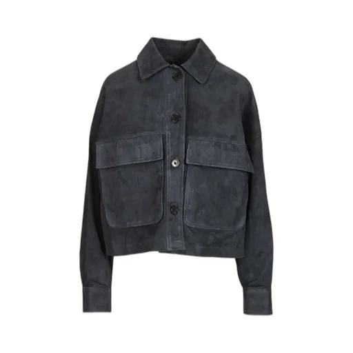 Long-Sleeved Leather Jacket