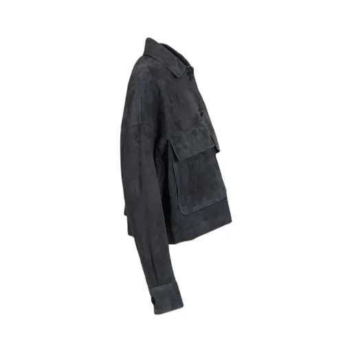 Long-Sleeved Leather Jacket