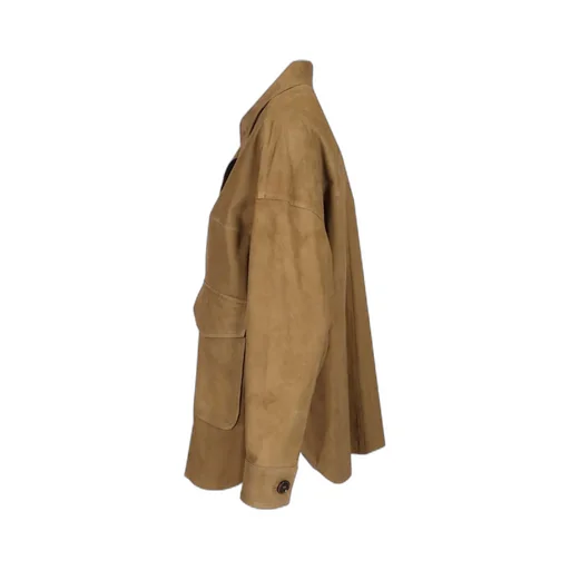 Long-Sleeved Leather Jacket