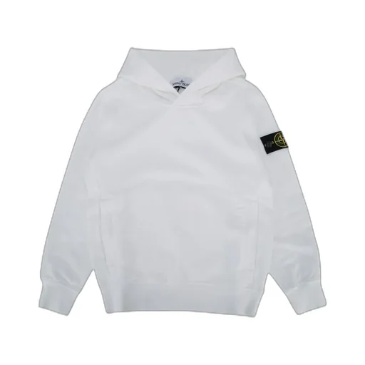 Stone Island Junior Long Sleeved Logo Patch Hoodie
