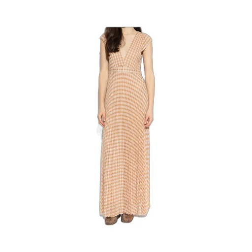 Beige Kleid Mit Lurex-Faden