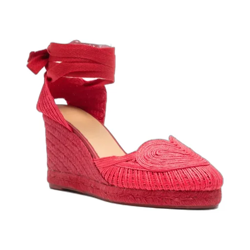 Straw-Woven Wedge Heels